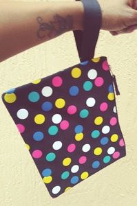 Brand new!! Polka dot wristlet!!